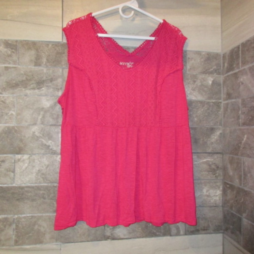 TERRA AND SKY WOMENS PLUS KNIT TANK SZ 2X